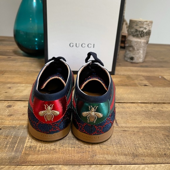 Gucci Falacer Lurex GG Sneakers w/Web - Picture 12 of 14
